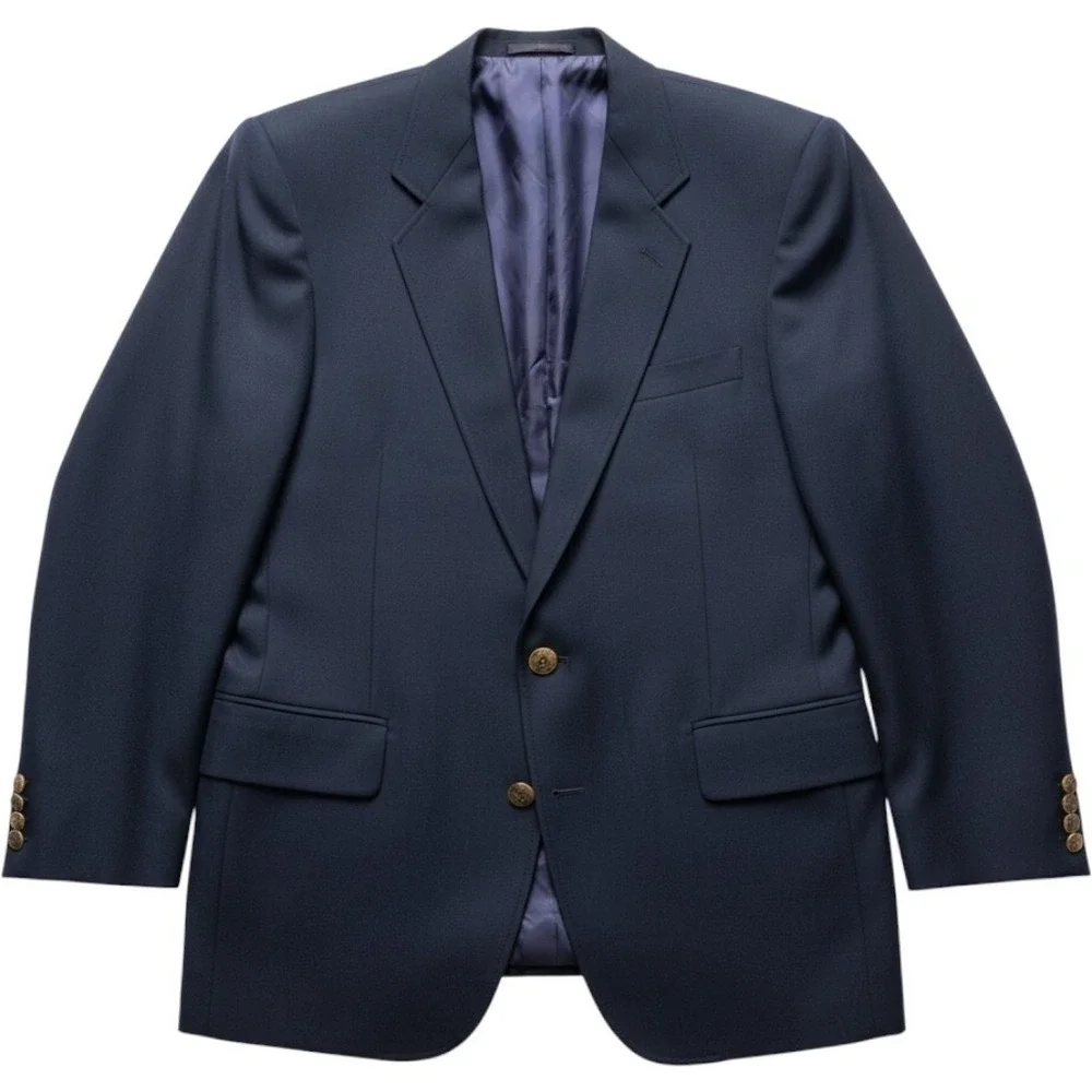 Reed St. James Blazer Mens 42 Navy Blue Two Button Washable Sport Coat